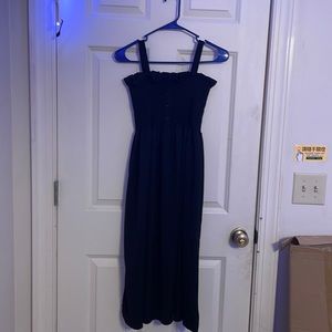 Black dress with no sleeves